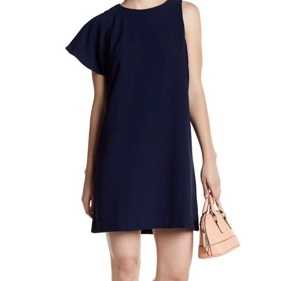 Chelsea28 NWOT Sz XL Navy One Shoulder A-Lined Lined Dress - Picture 13 of 13